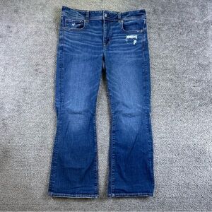 American Eagle Women's Kick Boot Jeans Size 12 XS 35” x 28" Super Stretch Flared